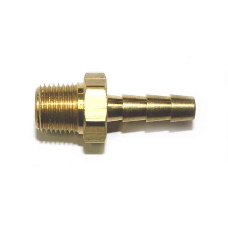 INTERSTATE PNEUMATICS Brass Hose Barb Fitting, Connector, 3/16 Inch Barb X 1/8 Inch NPT Male End FM23